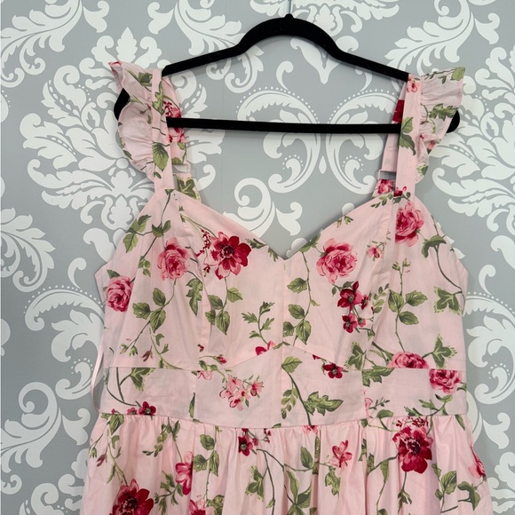 Torrid Retro Chic Flutter Sleeve Poplin Midi Dress - Picture 4 of 9